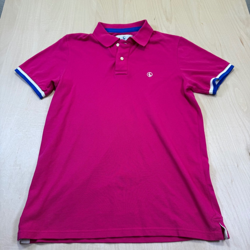 EL GANSO Mens Pink Short Sleeve Polo Shirt Size Medium‎ Button Up Casual